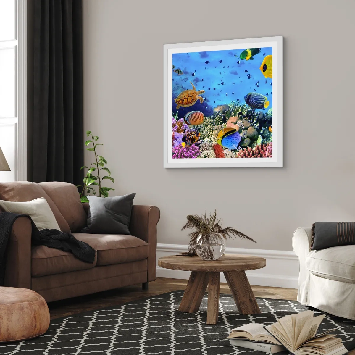 Plakát v bílém rámu - Co víme o životě… - 30x30 cm