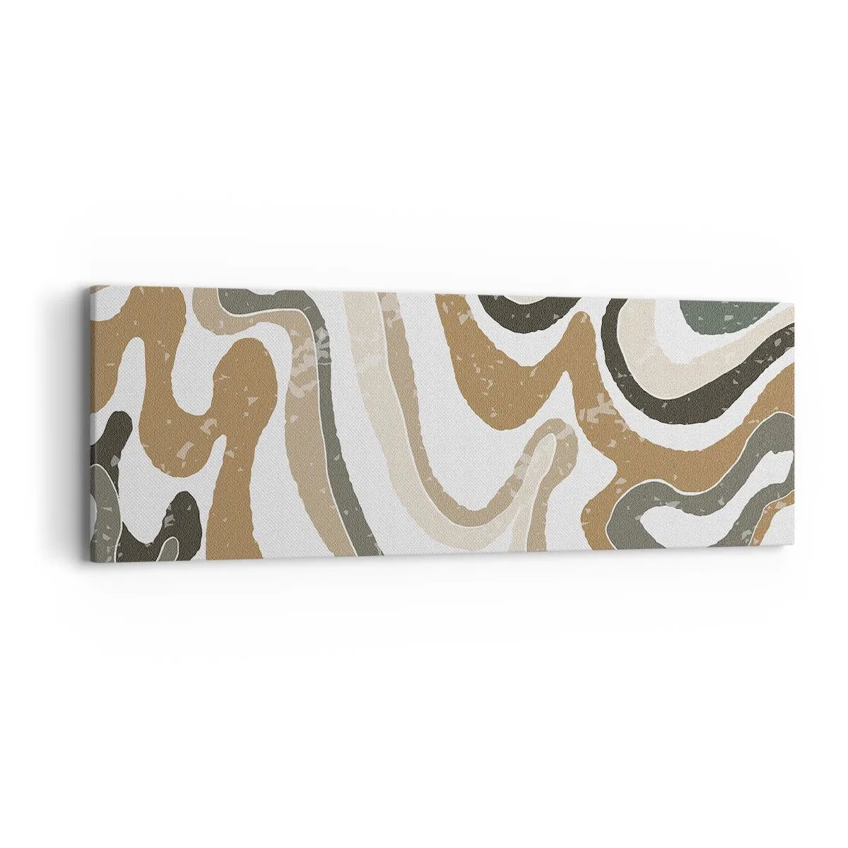 Obraz na plátně - Meandry zemitých barev - 90x30 cm
