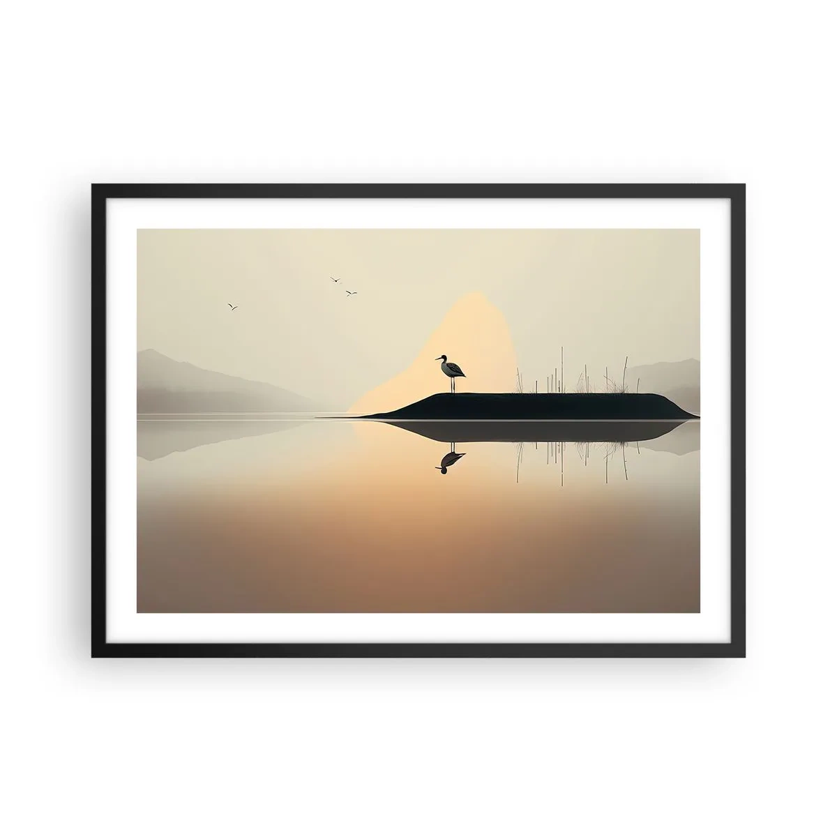 Plakát v černém rámu - Pán na jezeře - 70x50 cm
