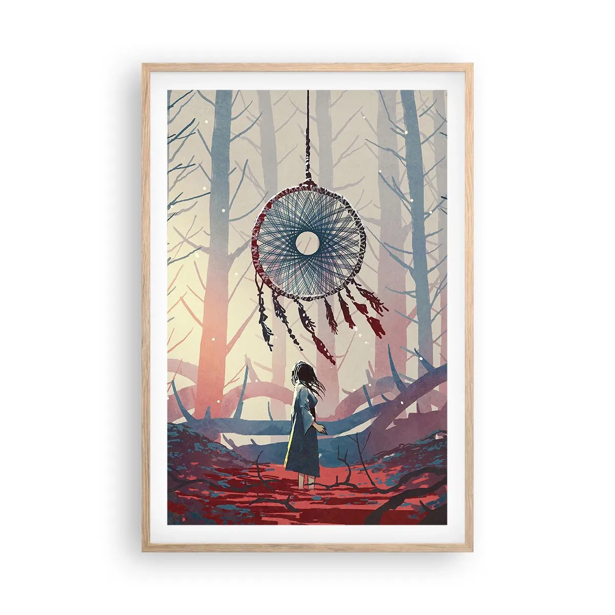 Plakát v rámu světlý dub - Tajný rituál štěstí - 61x91 cm