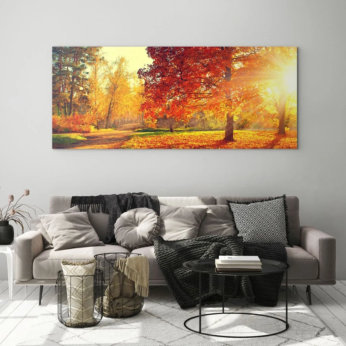 Obraz na skle - Rudé je krásné - 100x40 cm