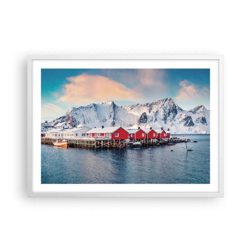 Plakát v bílém rámu - Severní útočiště - 70x50 cm