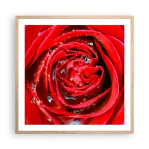 Plakát v rámu světlý dub - V kapkách rosy - 60x60 cm