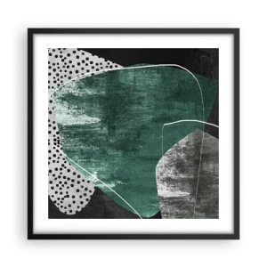 Plakát v černém rámu - Barevná abstrakce se zlatou vločkou - 50x50 cm
