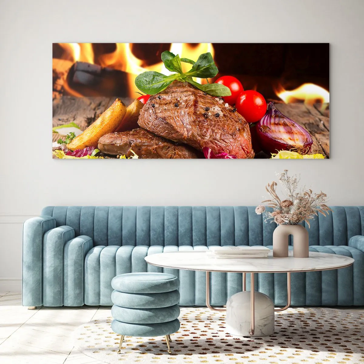 Obraz na skle - Vykouzlené žárem - 100x40 cm
