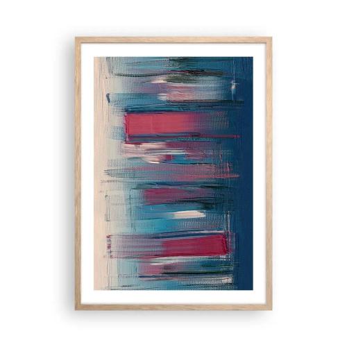 Plakát v rámu světlý dub - Vertikální kompozice v modré a červené - 50x70 cm