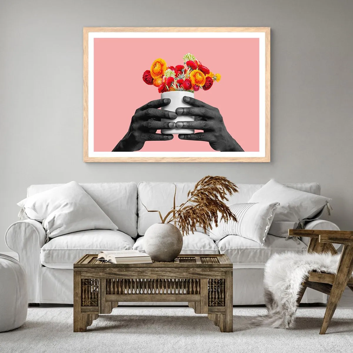 Plakát v rámu světlý dub - Apoteóza života - 50x40 cm