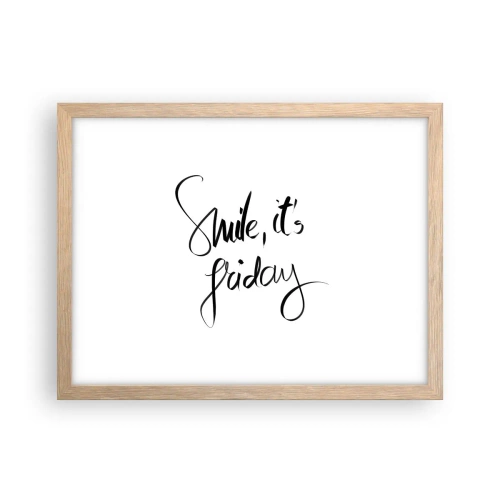 Plakát v rámu světlý dub - Opravdová radost - 40x30 cm