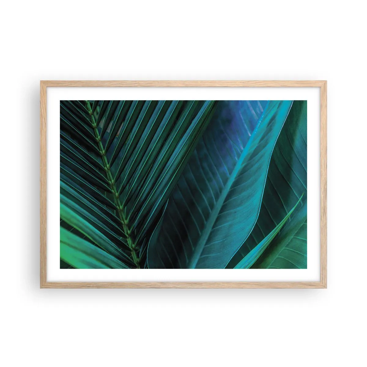 Plakát v rámu světlý dub - Anatomie zelené - 70x50 cm