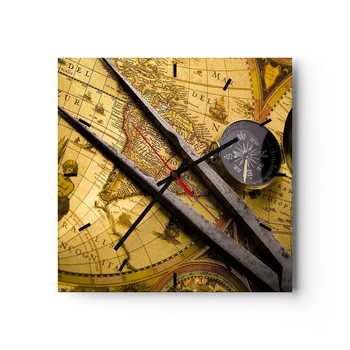 Nástěnné hodiny - Kde jsou ty poklady? - 40x40 cm