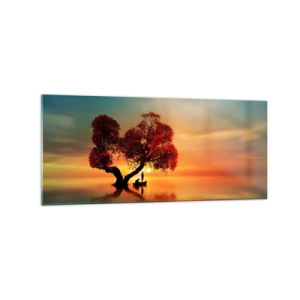 Obraz na skle - Voda a ticho vesmíru - 120x50 cm