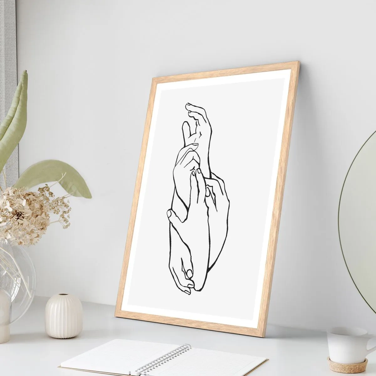 Plakát v rámu světlý dub - Dobrý dotek - 30x40 cm