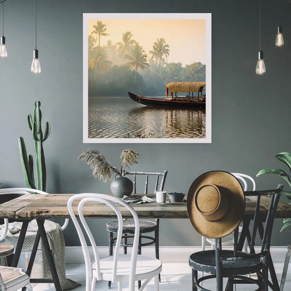 Plakát - Dům na řece - 40x40 cm