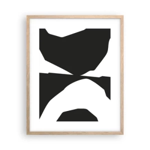 Plakát v rámu světlý dub - Positive-negative - 40x50 cm