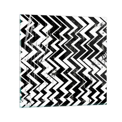 Obraz na skle - Cik-bílé, cik-černé - 70x70 cm