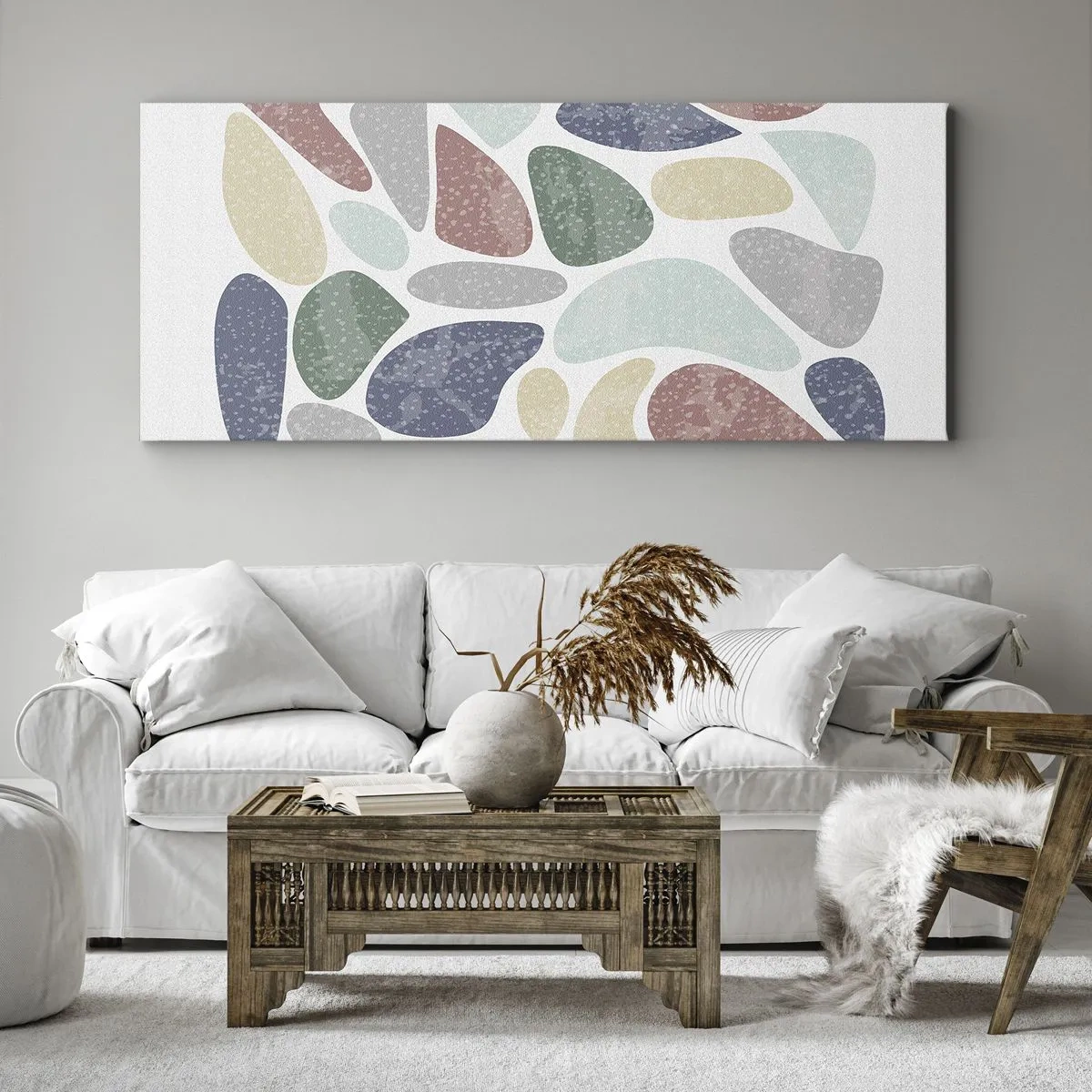 Obraz na plátně - Mozaika práškových barev - 100x40 cm