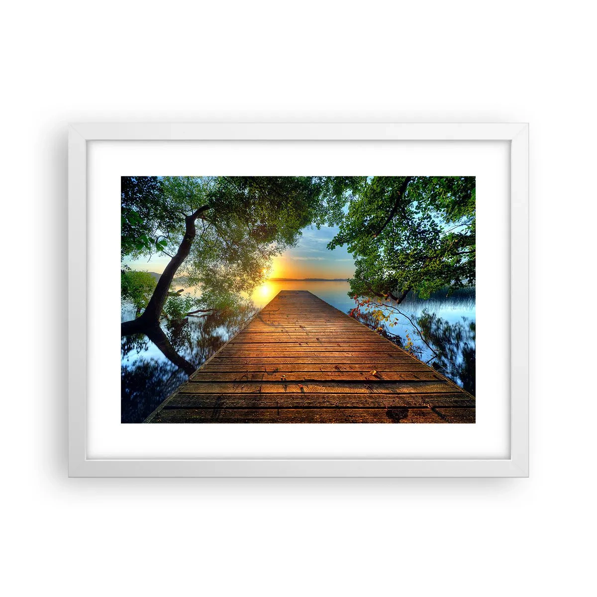 Plakát v bílém rámu - Nespěchej, posaď se - 40x30 cm