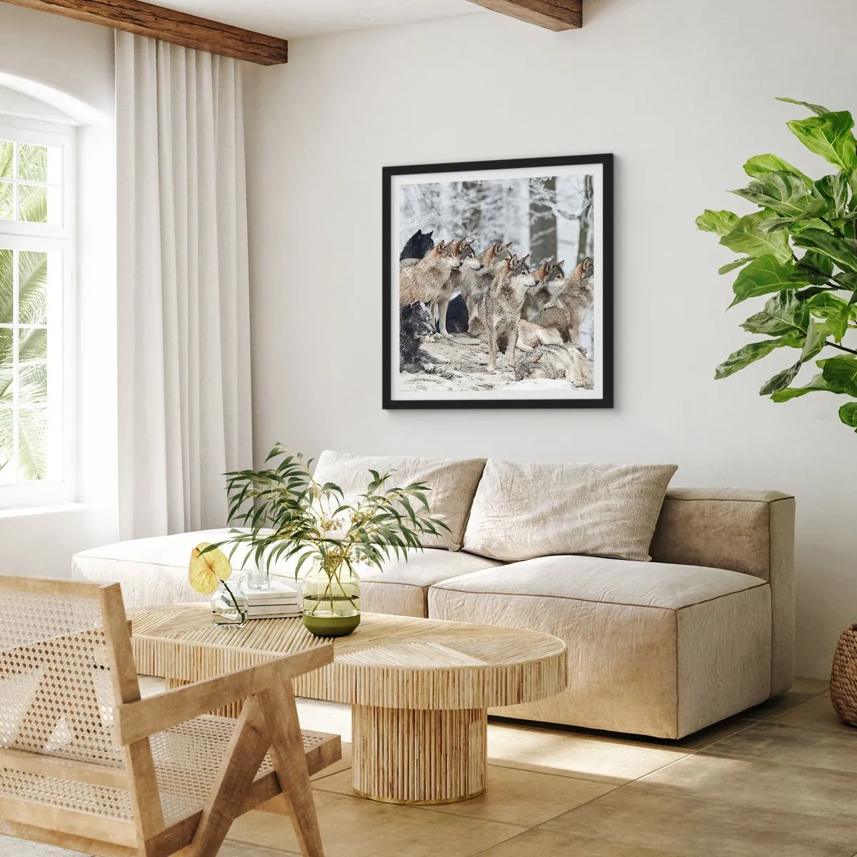 Plakát v černém rámu - Rodina a přátelé - 30x30 cm