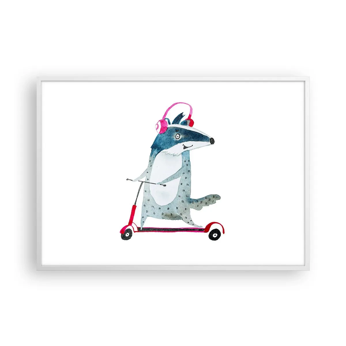 Plakát v bílém rámu - Jezevčí radosti - 100x70 cm