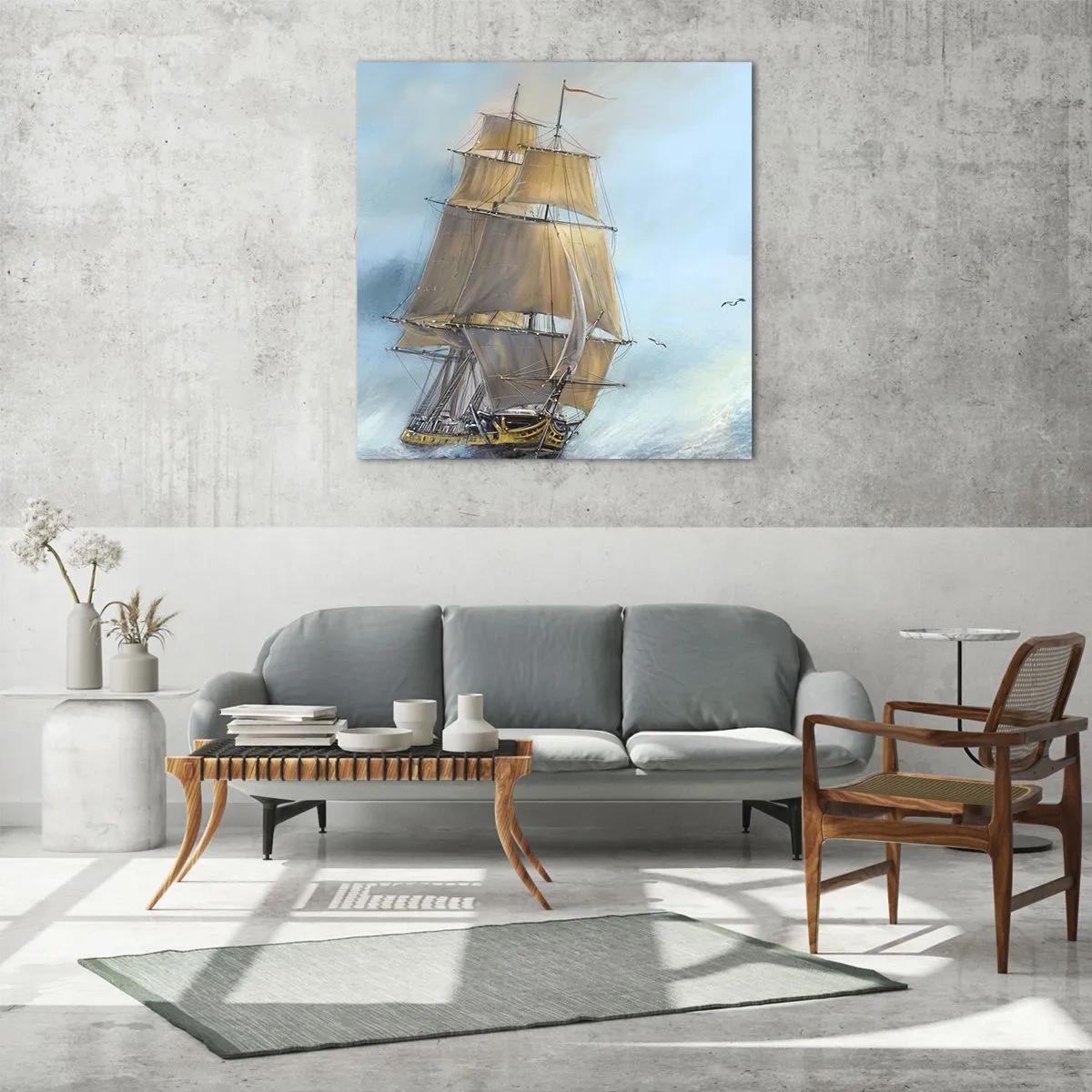 Obraz na skle - Běžící po vlnách - 60x60 cm