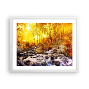 Plakát v bílém rámu - Kameny zasazené do zlata a platiny - 50x40 cm