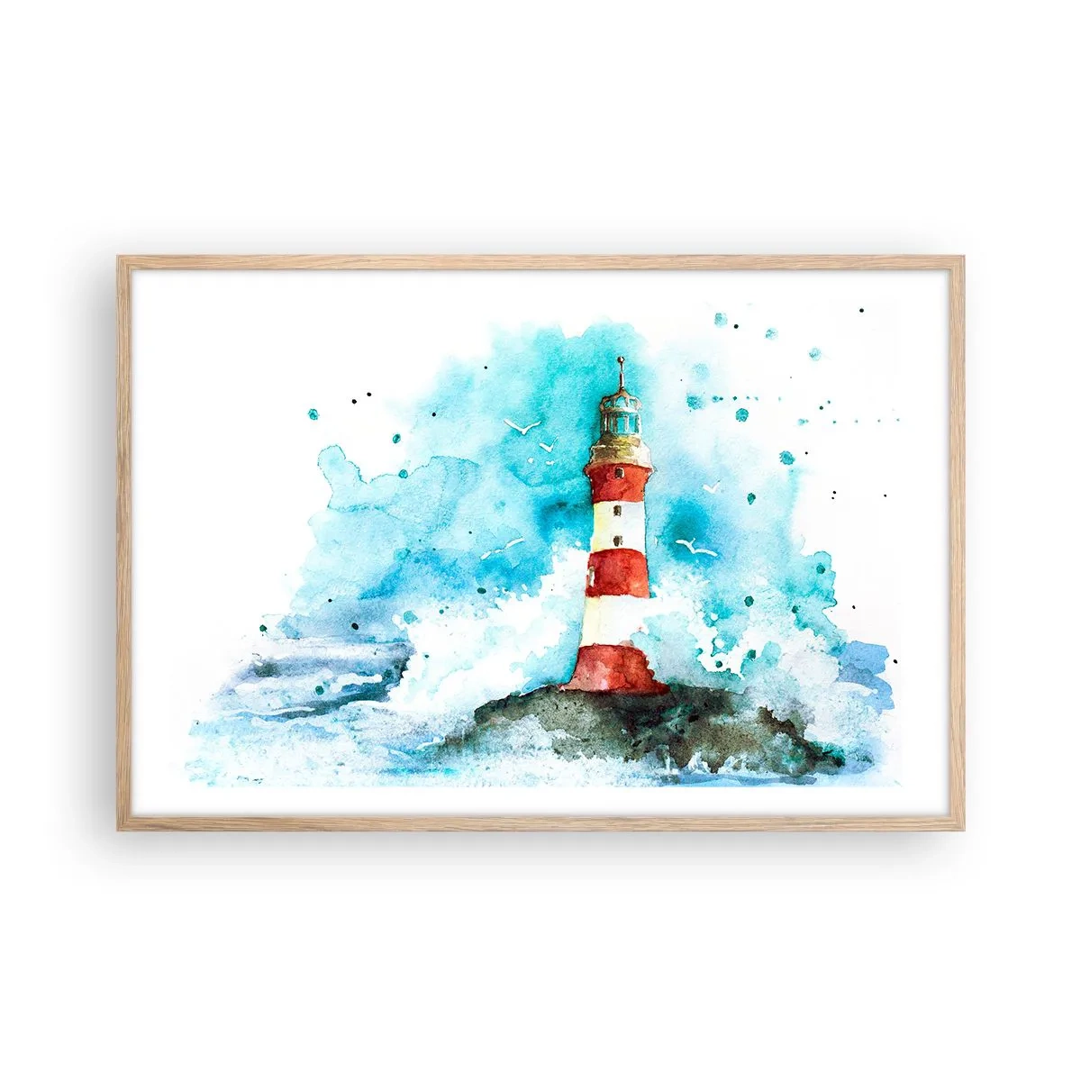 Plakát v rámu světlý dub - Jednota živlů - 91x61 cm