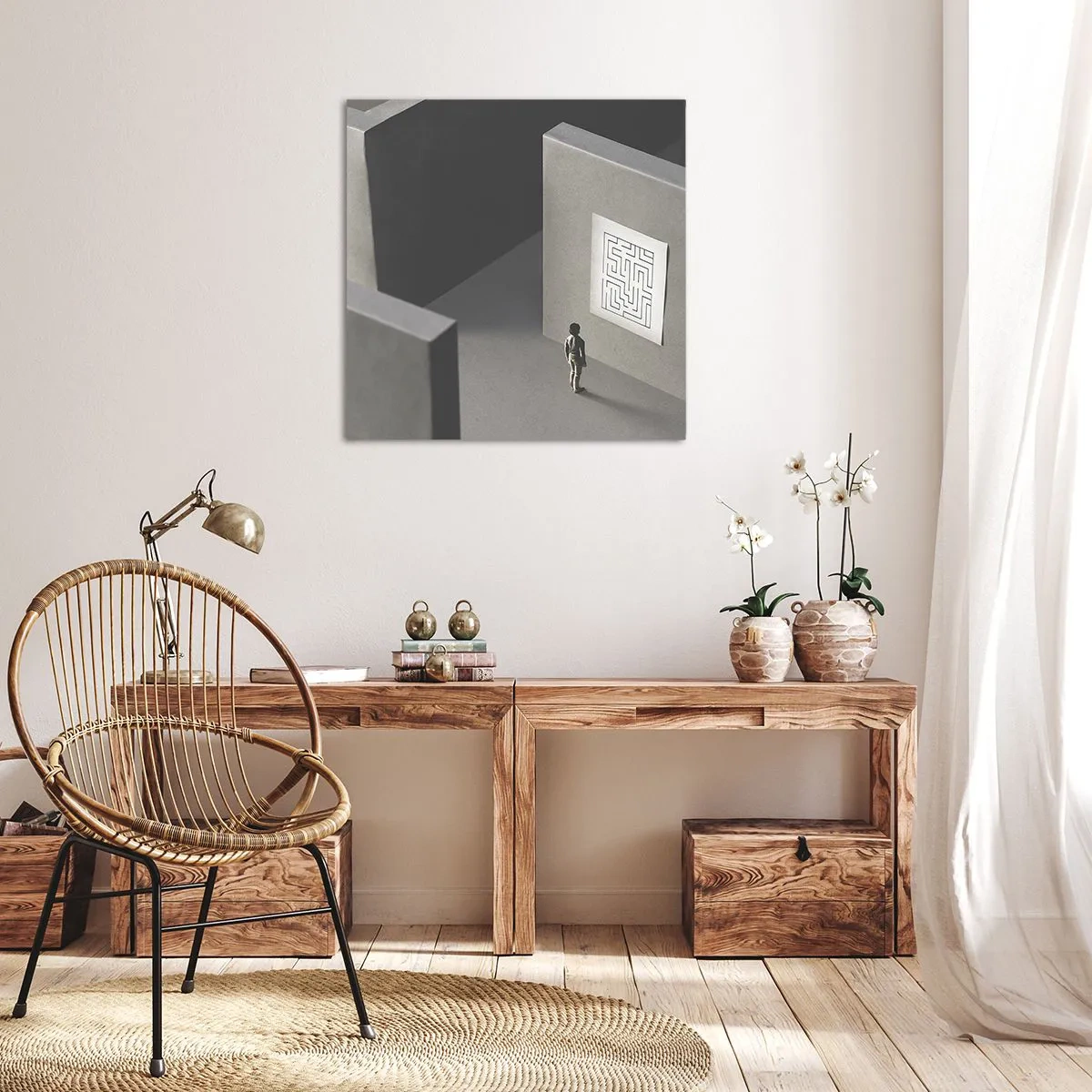 Obraz na plátně - Kde to ale jsem? - 40x40 cm