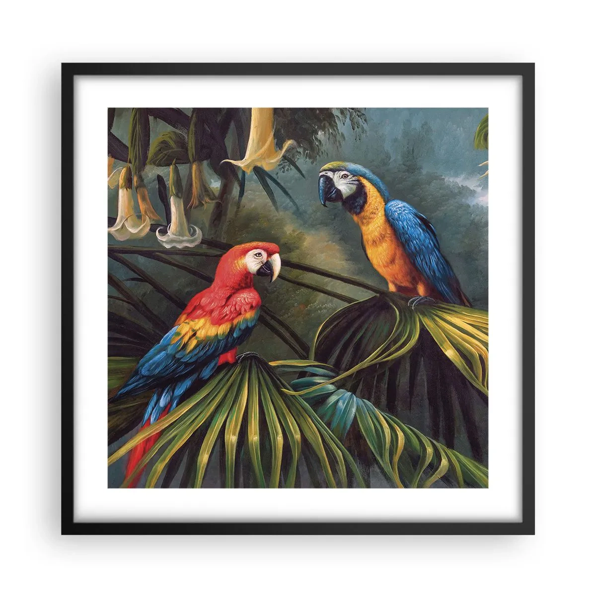 Plakát v černém rámu - Romantismus v tropech - 50x50 cm