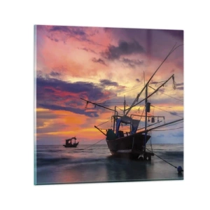 Obraz na skle - Exotický večer - 50x50 cm