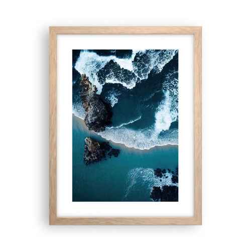 Plakát v rámu světlý dub - Zahalené do vln - 30x40 cm