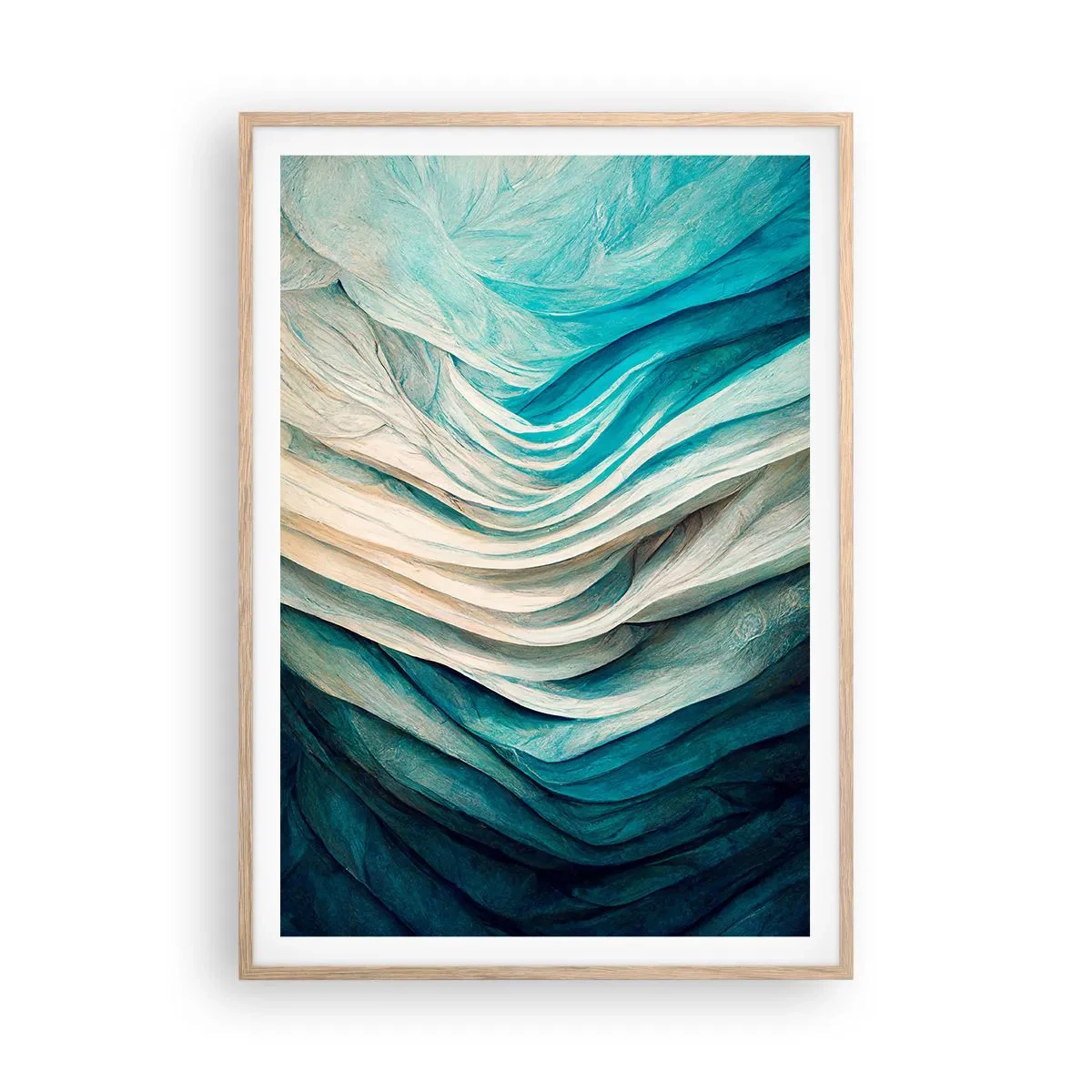 Plakát v rámu světlý dub - Modrá neukojitelnost - 70x100 cm