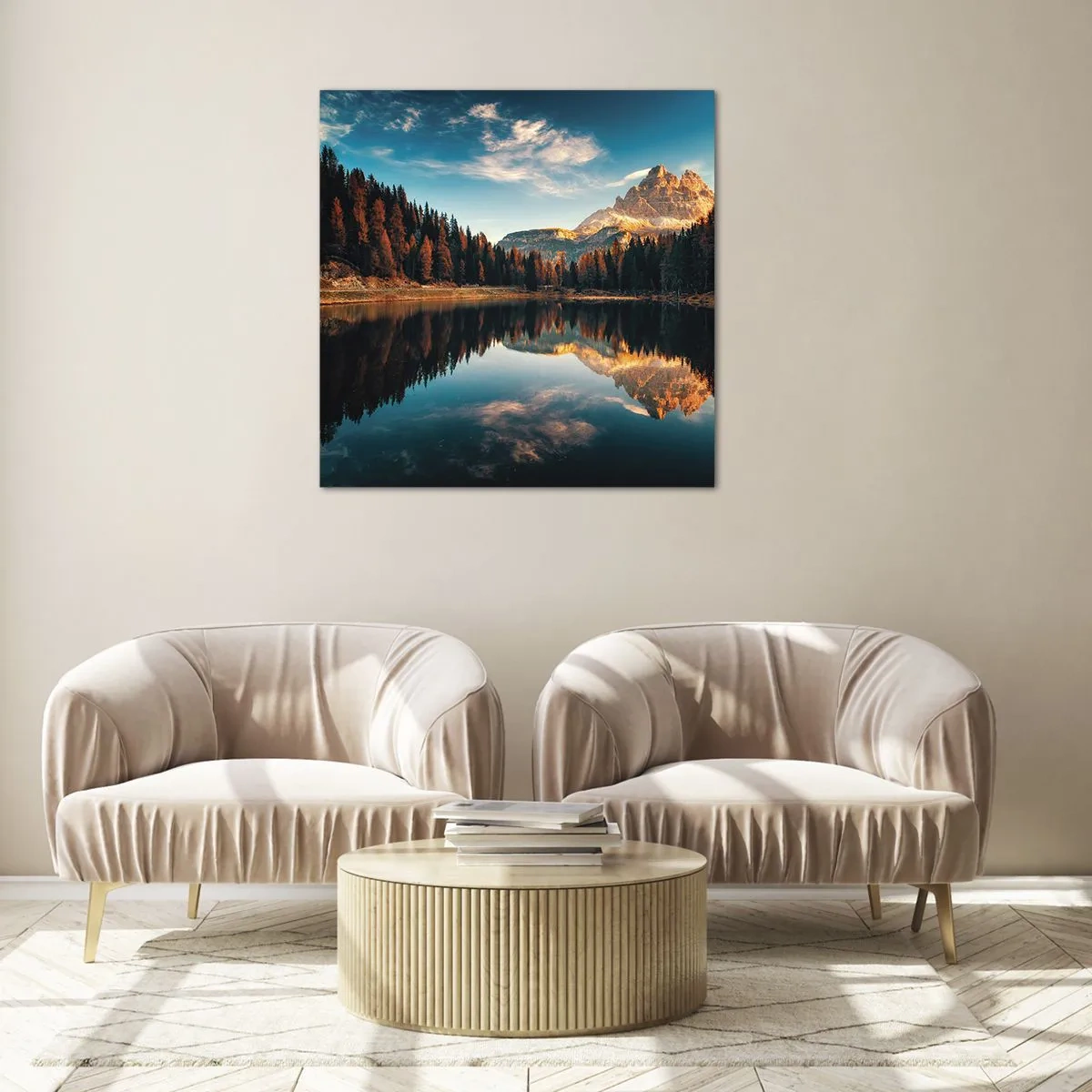 Obraz na skle - Dvojitá krajina - 50x50 cm