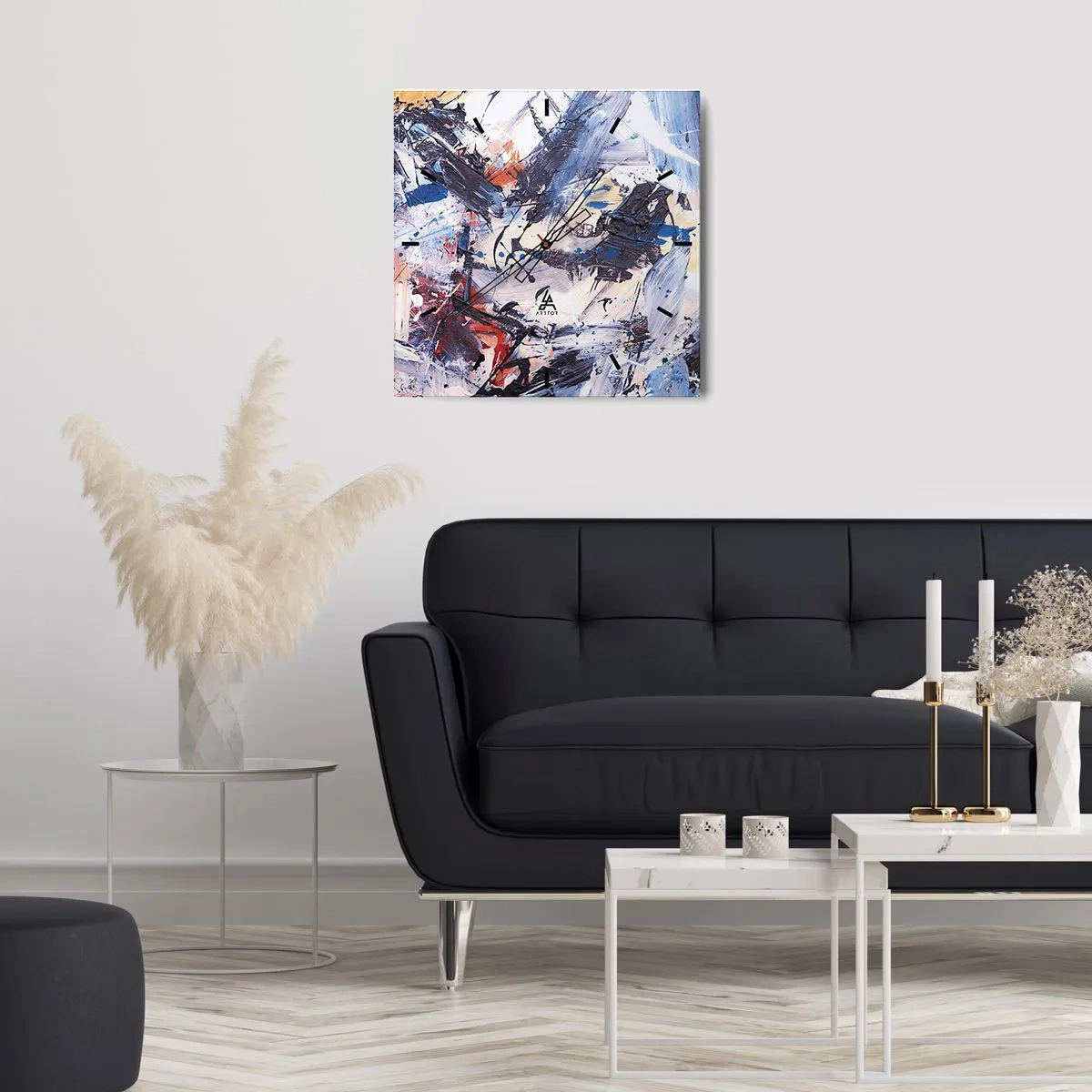 Nástěnné hodiny - Bláznivý tanec abstrakce - 30x30 cm