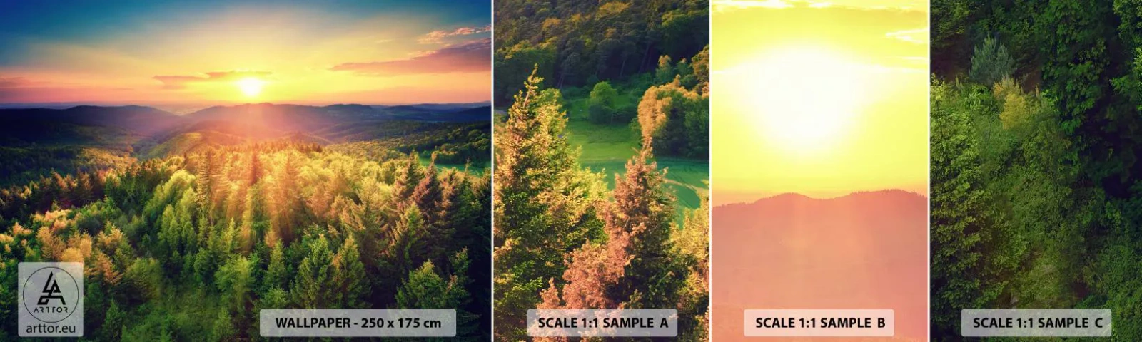 Vzor Fototapety Samolepicí Deluxe Sticker - Vrcholky a vrcholy - Krajina, Les, hory - 100x30 cm