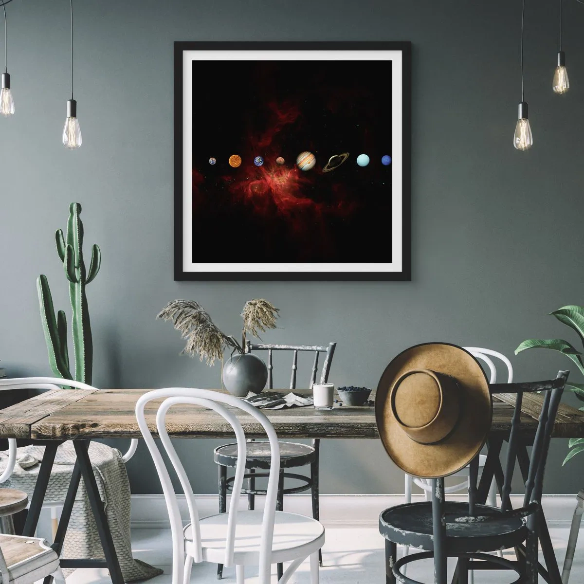 Plakát v černém rámu - Naše čtvrť - 50x50 cm