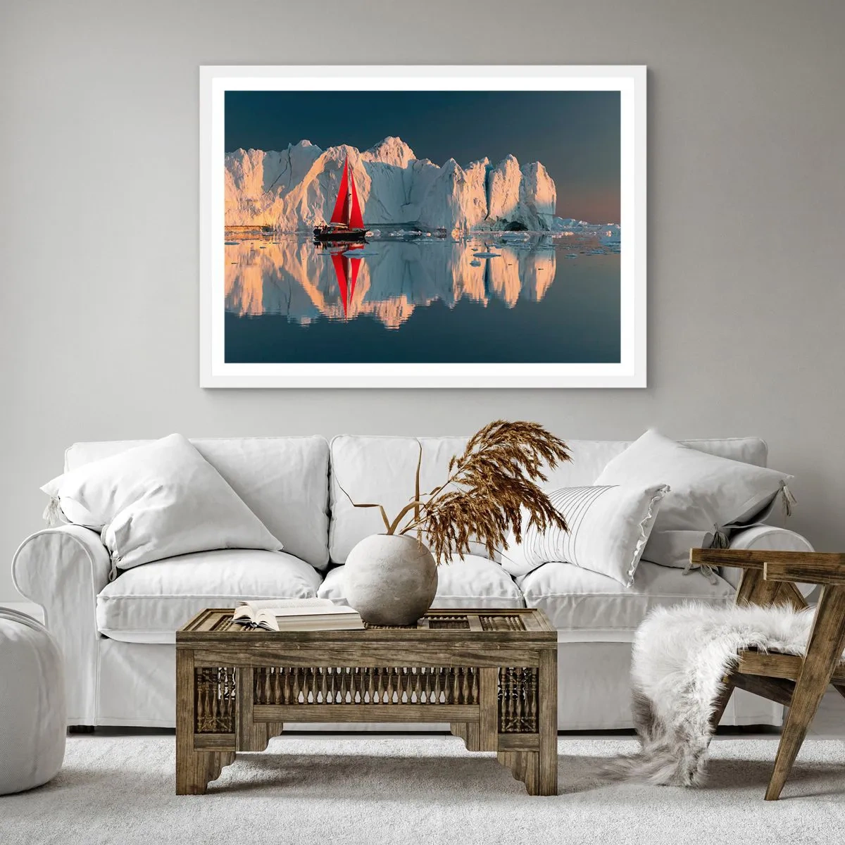 Plakát v bílém rámu - Na okraji světa - 60x60 cm