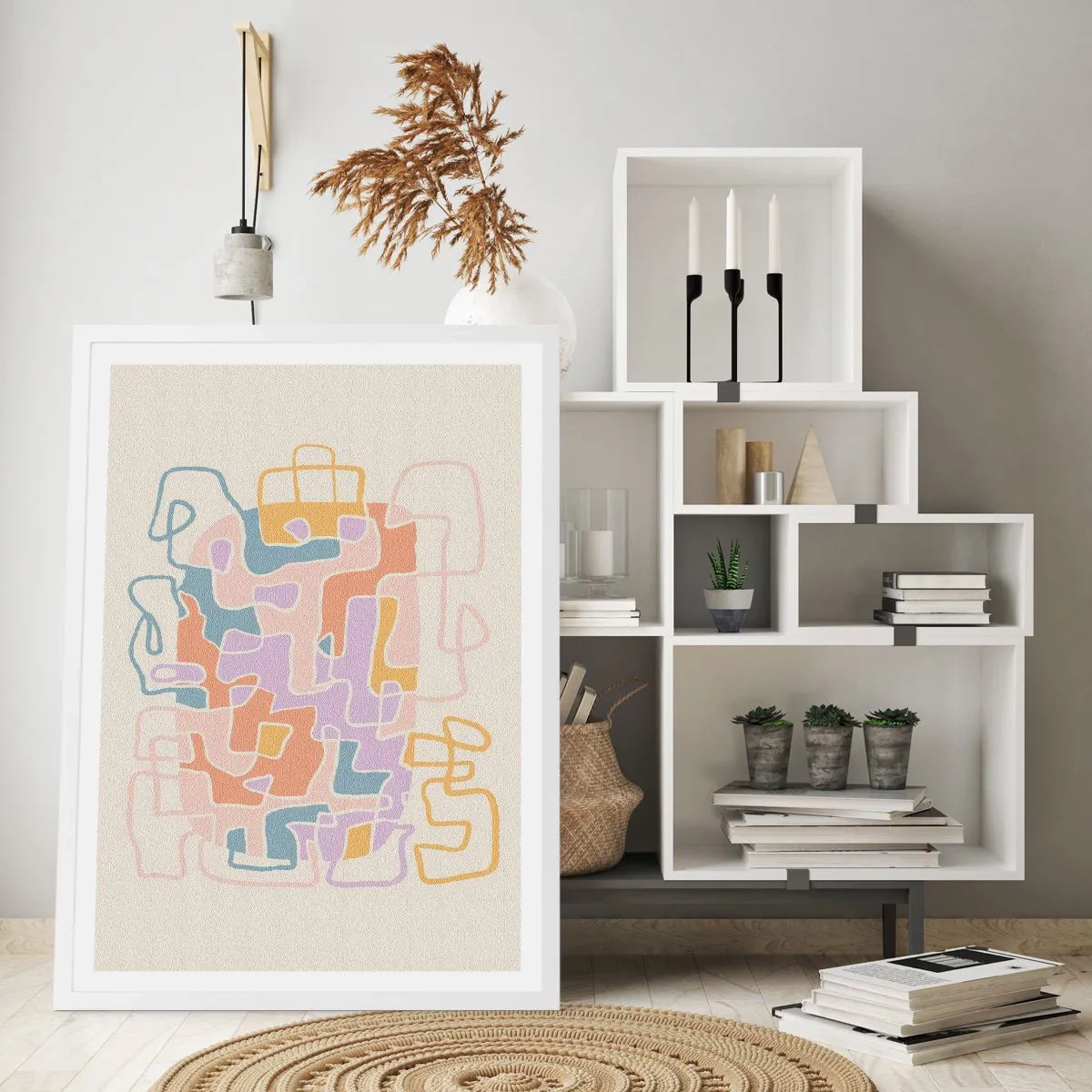 Plakát v bílém rámu - Labyrint – veselé dobrodružství - 30x40 cm