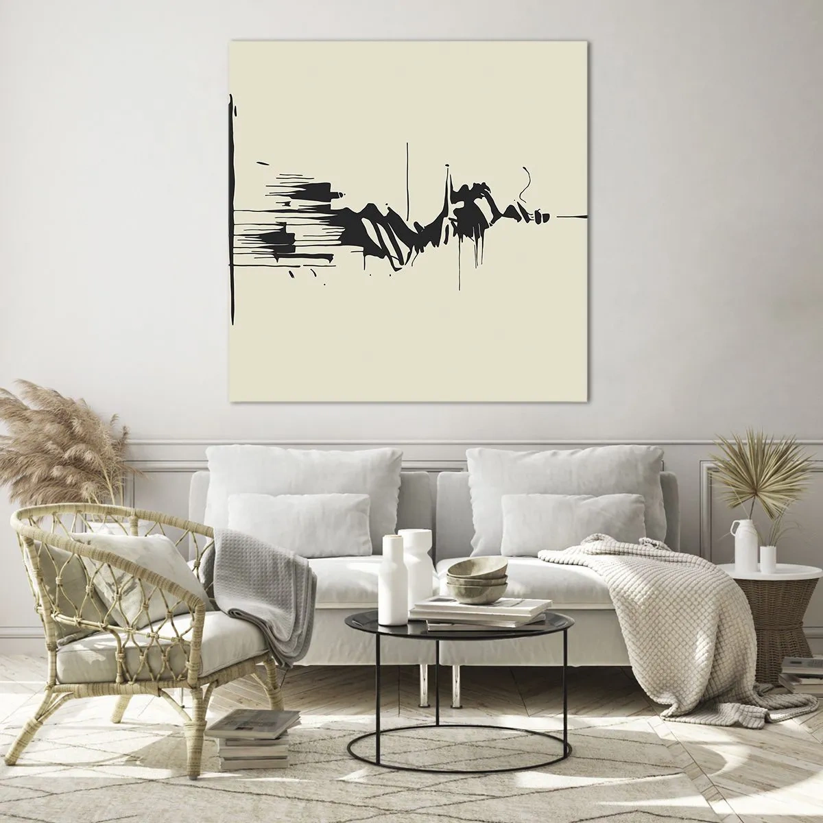 Obraz na skle - Spěšná abstrakce - 50x50 cm