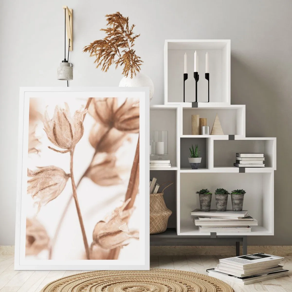 Plakát v bílém rámu - Ozvěny konce léta - 50x70 cm