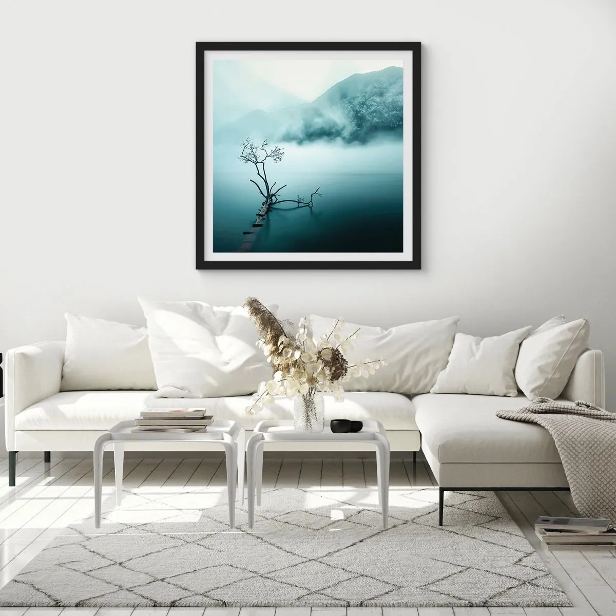 Plakát v černém rámu - Z vody a mlhy - 40x40 cm