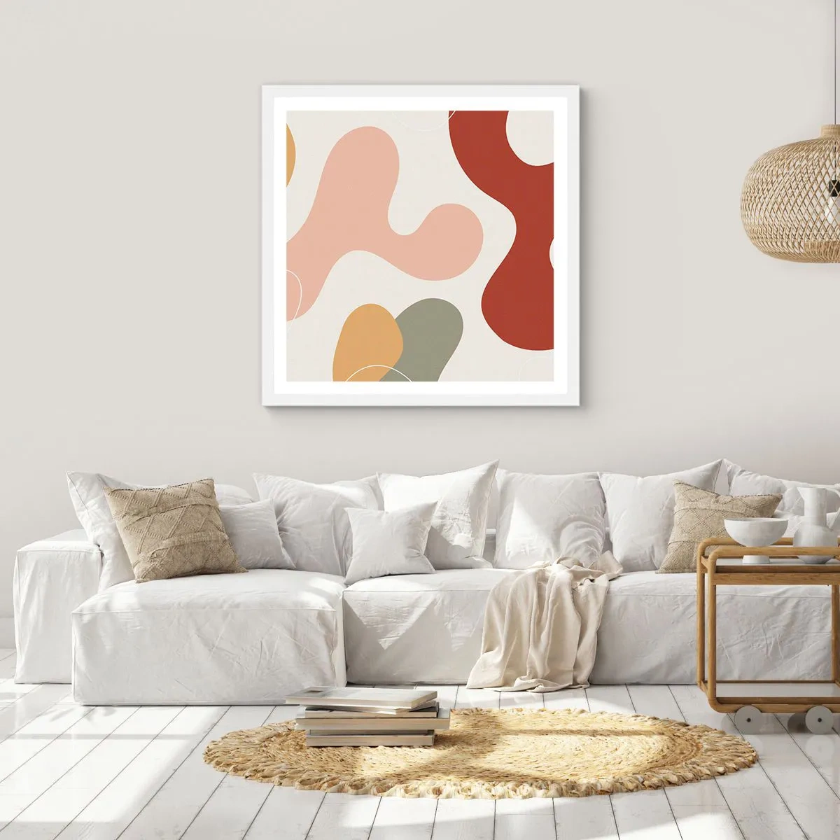 Plakát v bílém rámu - Klikyháky - 50x50 cm