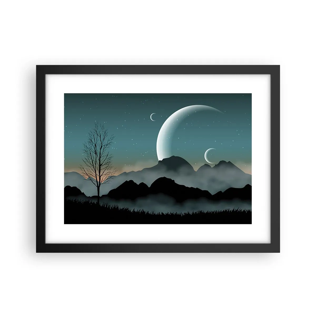 Plakát v černém rámu - Karneval hvězdné noci - 40x30 cm