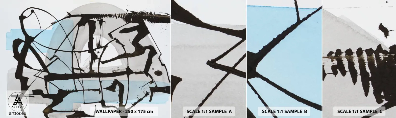 Vzor Fototapety Samolepicí Deluxe Sticker - Přesto modrá - Abstrakce, Kus, Chaos - 100x30 cm