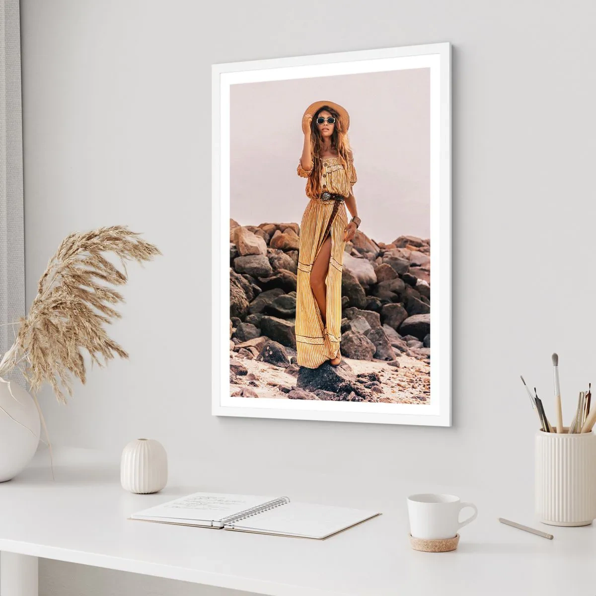 Plakát v bílém rámu - Kouzlo kamenů - 61x91 cm