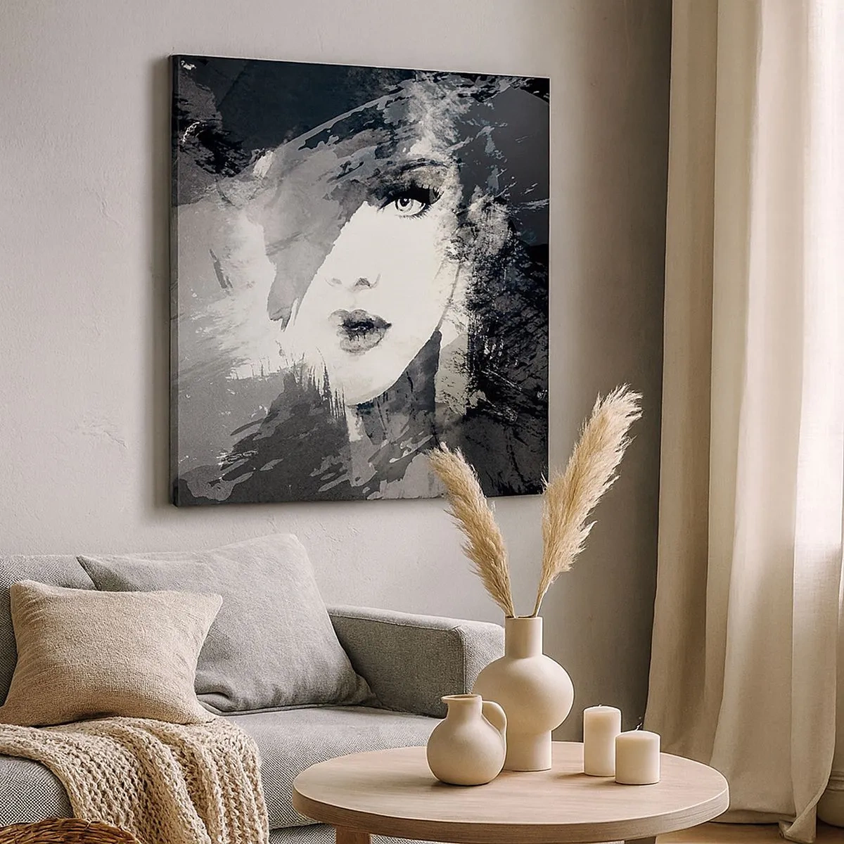 Obraz na plátně - Za šedým závojem - 30x30 cm