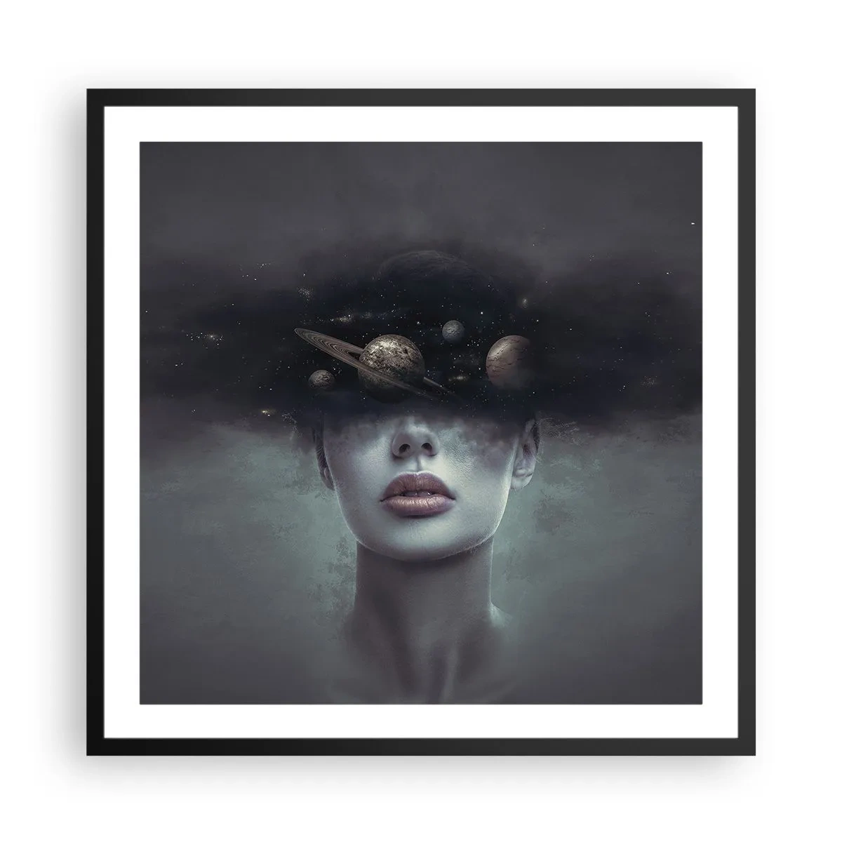 Plakát v černém rámu - A planety… - 60x60 cm
