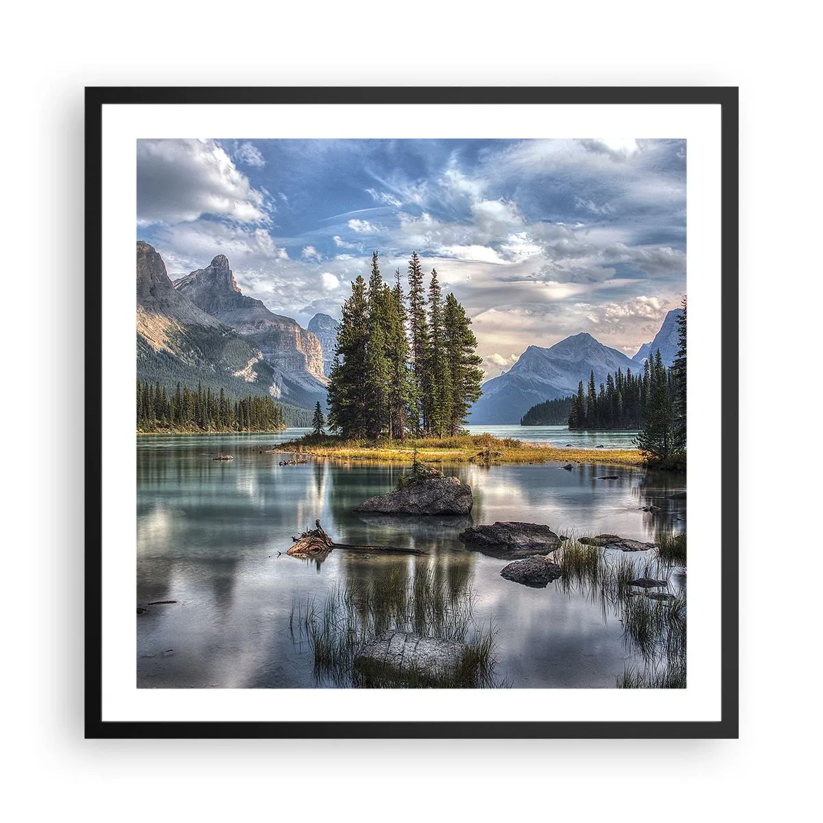 Plakát v černém rámu - U velké a čisté vody… - 60x60 cm