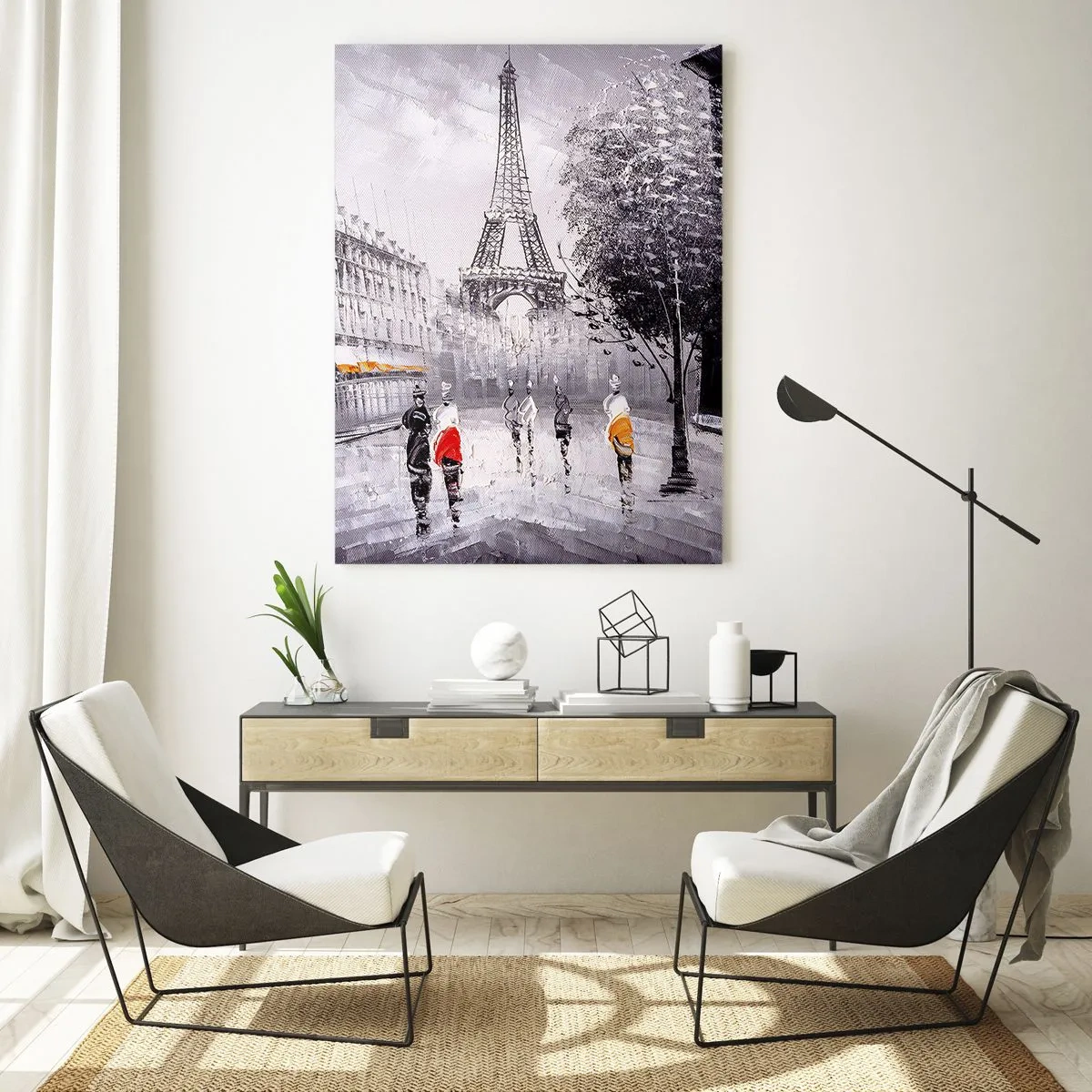 Obraz na skle - Pařížská procházka - 50x70 cm