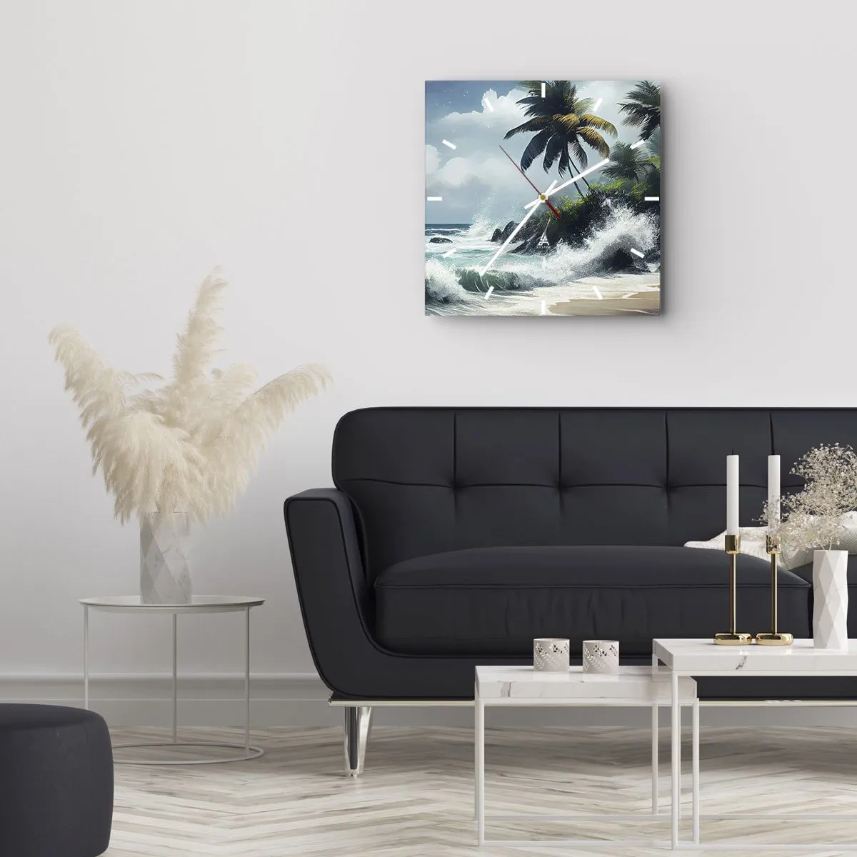 Nástěnné hodiny - Na tropickém pobřeží - 40x40 cm