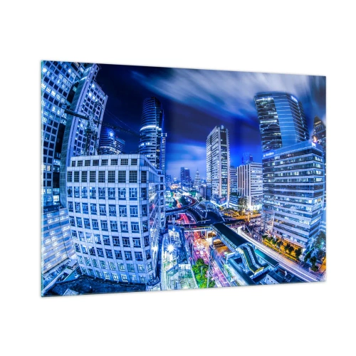 Obraz na skle - Rytmy nočního města - 100x70 cm